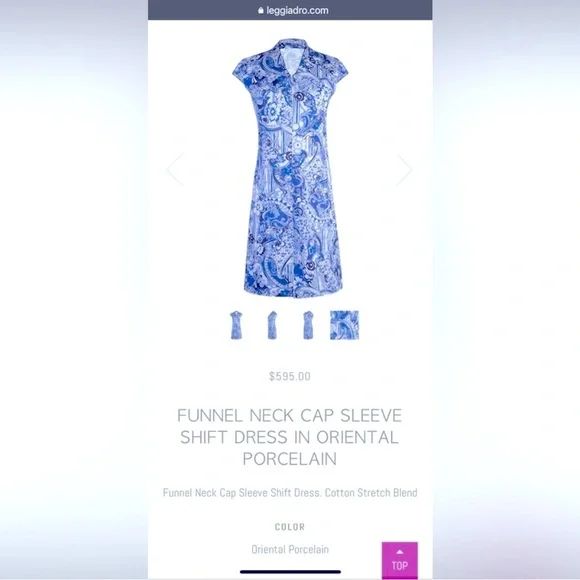 LEGGIADRO Spring Toile Sapphire Dress with Cap Sleeves